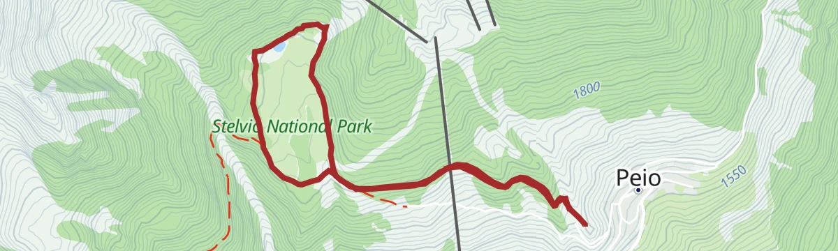 Route map: Malga Covel and Lake Covel